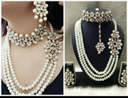Ethinc Jewellery Combo Choker With Long Mala Earing With Mangtika