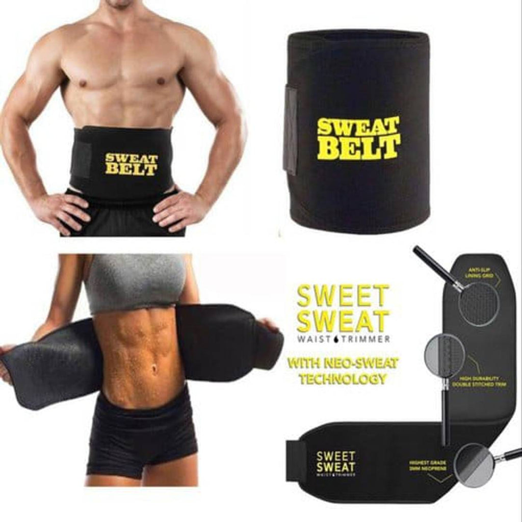 Black Waist Trimmer Sweat Belt For Men & Women