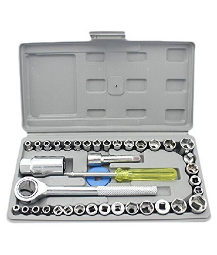 40 In 1 Pcs Wrench Tool Kit & Screwdriver And Socket Set For Automobile