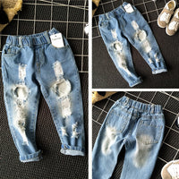 New 2018 Baby Boys Girls Hole Jeans Pants 1-6yrs Kids