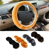 Warm Plush Winter Car Steering Wheel Cover Soft Auto Accessories