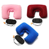 Inflatable Travel Sleeping Set U Air Cushion Pillow Earplug Eye Mask