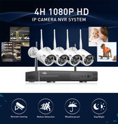 Wireless CCTV System 1080P 1TB HDD 2MP 4CH NVR IP IR-CUT outdoor CCTV Camera