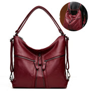 Women Multiple-used Pu Leather Backpack Crossbody Bag