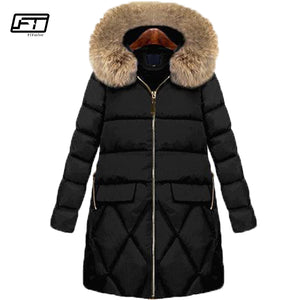 Fitaylor 2018 Cotton Padded Coat Female Winter Black Jacket Women