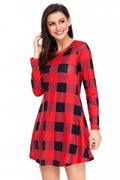 Black Red Plaid Mini Dress