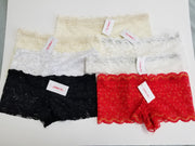 Lot of 7 Women Floral Lace Bikini Boy Shorts Panties