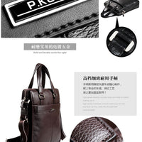 P. Kuone Genuine Man Leather Briefcase