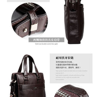 P. Kuone Genuine Man Leather Briefcase