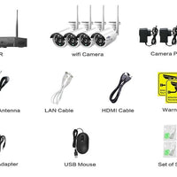 Wireless CCTV System 1080P 1TB HDD 2MP 4CH NVR IP IR-CUT outdoor CCTV Camera