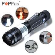 POPPAS Micro USB 1300LM XML-T6 Chips Red and White RAY LED Flashlight