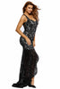 Black Lace Nude Illusion Fishtail Party Dress