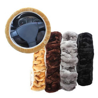 Soft Warm Plush Winter Car Steering-Wheel Cover Elastic Universal Steering Wheel Cover Auto Supplies Cars Accessories