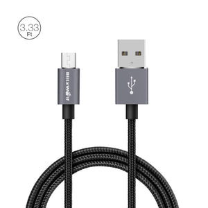 BlitzWolf® Micro USB Braided Charging Data Cable 3.33ft/1m  Magic Tape Strap