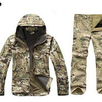 Men Outdoor Hiking and Hunting Clothes Camouflage Jacket + Pants