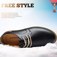Merkmak Men Casual Leather Shoes Luxury Brand