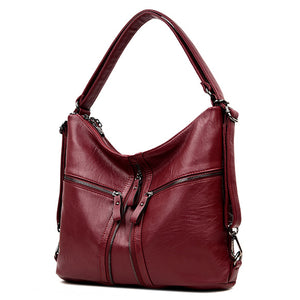 Women Multiple-used Pu Leather Backpack Crossbody Bag