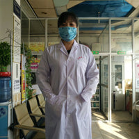 Women or Men White Medical Coat Clothing Medical Services Uniform Nurse Clothing Long-sleeve Polyester Protect lab coats Cloth
