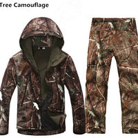 Men Outdoor Hiking and Hunting Clothes Camouflage Jacket + Pants