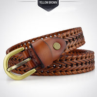 DINISITON Weaving Belt Designer Genuine Leather Belts for Women