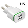 XEDAIN EU/USA Plug 2 Ports LED Light USB Charger