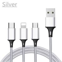 USB Cable For iPhone 7 6 6s 5 5s se Charging Charger Type C Micro USB Cable For Android 3 in 1