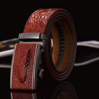 Dinisiton Men Genuine Leather Crocodile Belt