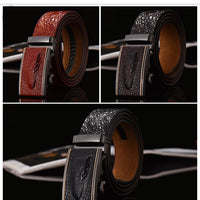 Dinisiton Men Genuine Leather Crocodile Belt