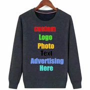 Custom Logo Design Photo Printed Women Men Sweatshirt Pullover