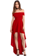 High Low Hem Off Shoulder Party Dress