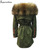 Soperwillton New 2017 Winter Jacket Women Real Large Raccoon Fur Collar Thick Loose size Coat outwear Parkas Army Green #A050
