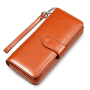 Oil Leather Long Hasp Wallet