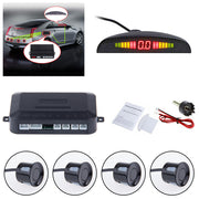 Car LED Parking Reverse Backup Radar System  4 Sensors